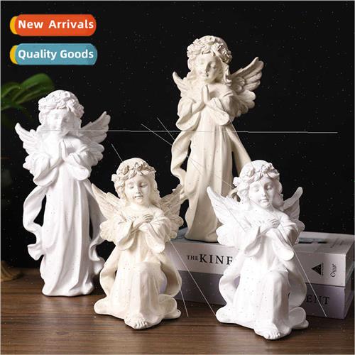 Scandinavian girl praying angel sculpture ornaments simple l