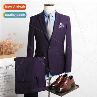 fall winter business Purple thick men twoPCS casual prof