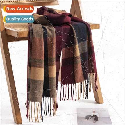 Large plaid imation cashmere scarf winter new men checkered