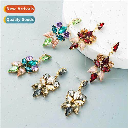 earrings personalized multi-layer alloy diamonds glass diamo