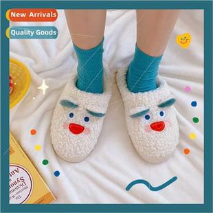 Korean fall winter indoor cotton shoes home couple plush gi
