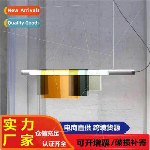 Long colorful dining room chandelier post-modern minimalist