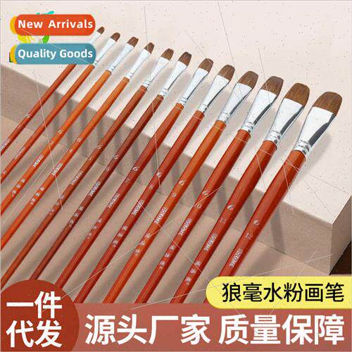 Gouache Brush Set Wolf Hair Round Head Watercolor Brush Acry