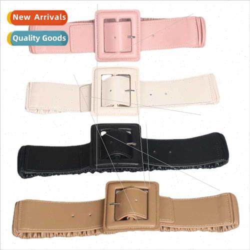 Square buckle decorative whe belt elastic elastic women skir