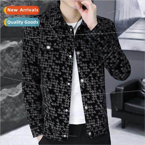 Korean  nd fall youth Engljacket plaid Slim men lapel jacket