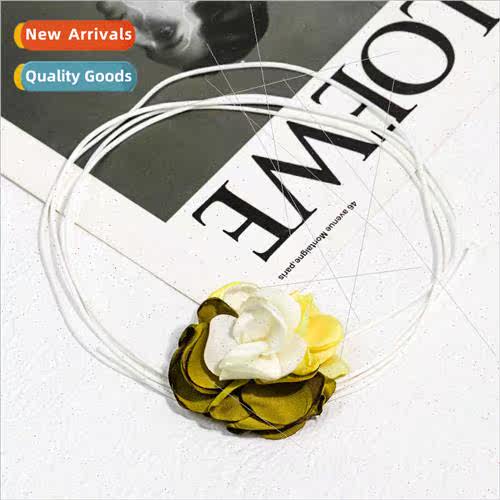 French flower necklace elegant camellia necklace tie neck fa