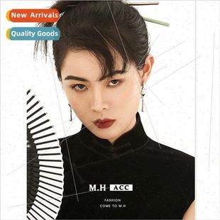 earrings female fashion drop earri pin wax silver French 925