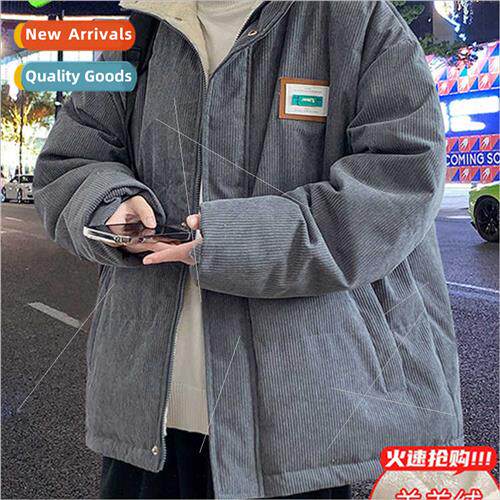 corduroy thickened cotton jacket men winter tide warm stand-