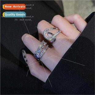 diamonds open ring Korea index full versatile finger niche
