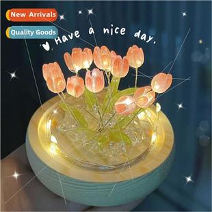 light simulation sleep tulip ins night bedroom led flower
