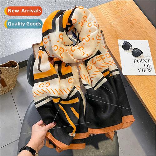 New CC scarf female winter cotton linen fashion 2022 new tem