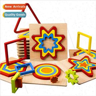 Children educational shape puzzle night market early childho