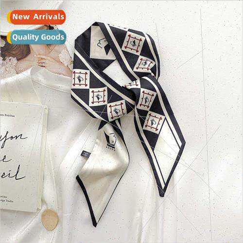 Geometric diamond-shaped graphic scarf hair ribbon spring fa