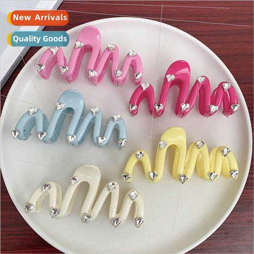 Cream starlight advanced sense rhinestone hair clips female