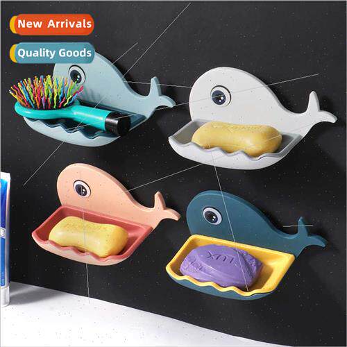 No-hole soap shelf creative whale soap box bathroom double d