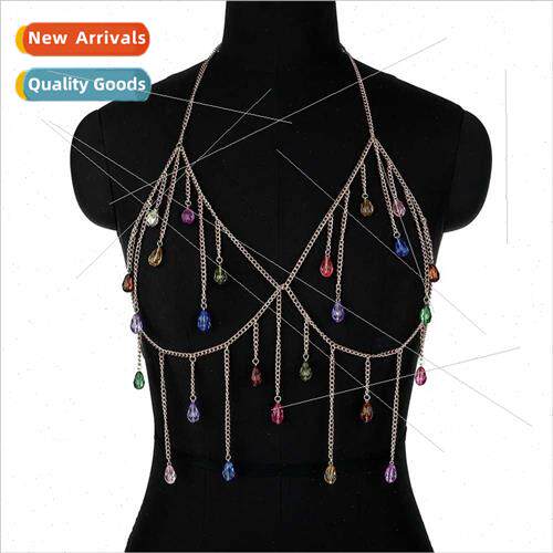 LH3512 Europe colorful crystal metal chain splicing tassel s