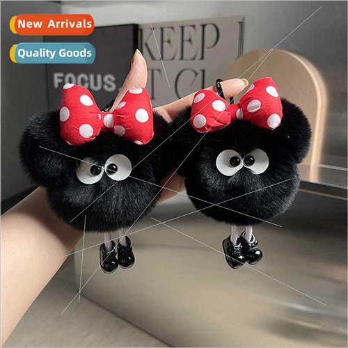 Cute rabb hair bow Mickey head car keychain pendant ins plus