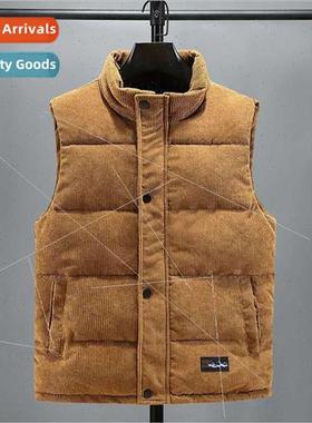 Men vest down cotton men fall winter corduroy collar nd jack