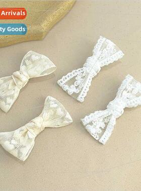 Korean  bow love flower lace hair clips ins wind sweet girl