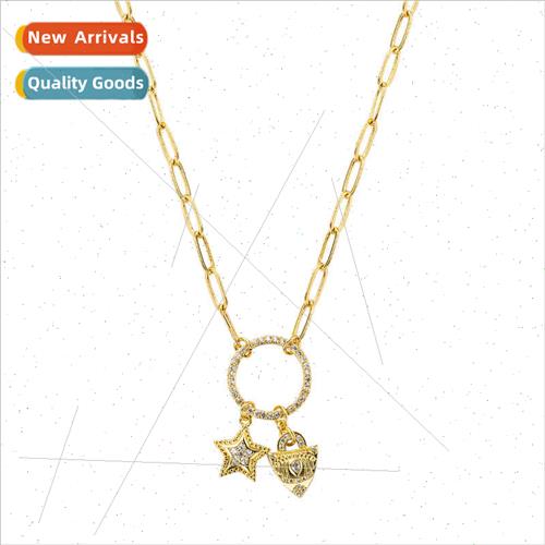 2021 Europe new letter necklace star love collarbone chain c