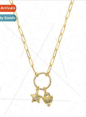 2021 Europe new letter necklace star love collarbone chain c