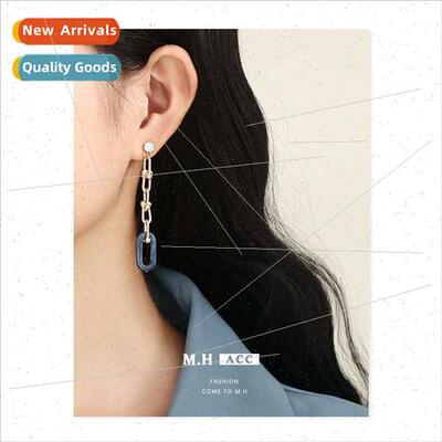 Horseshoe buckle long U-shaped earrings female niche premium