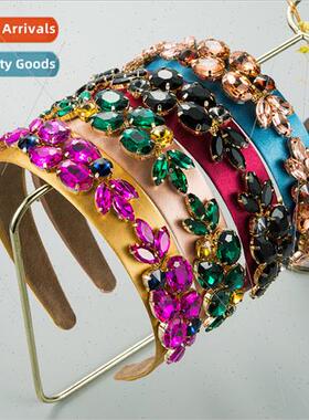 al new wide hair bands female gemstone hairpin Korean diamon