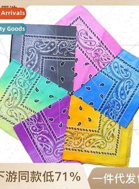 New tie-dye single cashew flower bandana square scarf sports