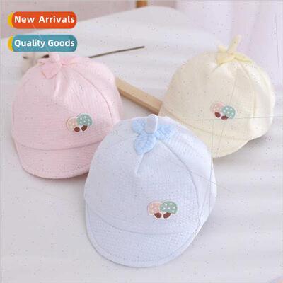 Newborn baby duck tongue spring fall thin mushroom baby hat