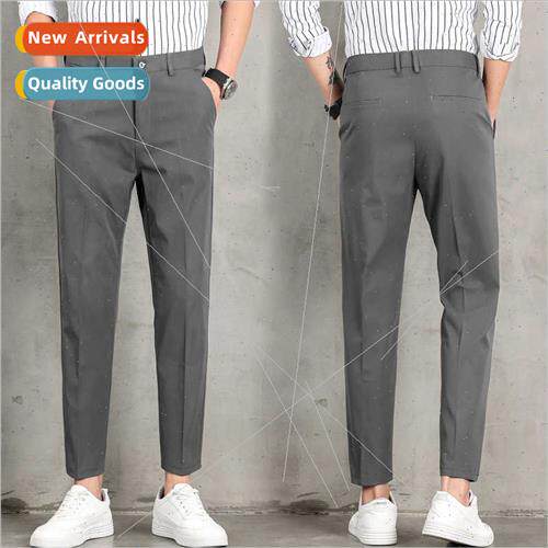 Men pants spring summer thin Slim straight nine-minute pants