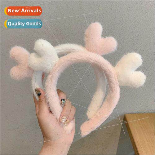 Hair bands female antlers headband head button cute Korean h