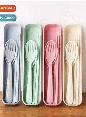 Creative Wheat Straw Tableware Set Spoon Fork Chopsticks Chi