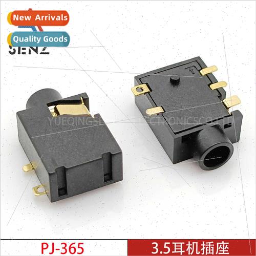3.5mm headphone socket PJ-365 Plastic gold-plated five-prong