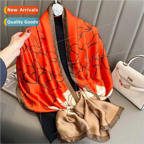 Korean  new spring fall printing silk scarf female summer su
