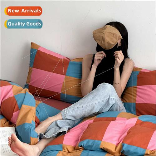 Fashion color blocking printing knted cotton sue cotton retr