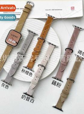 适用apple watch small savage waist tumbled fur leather strap