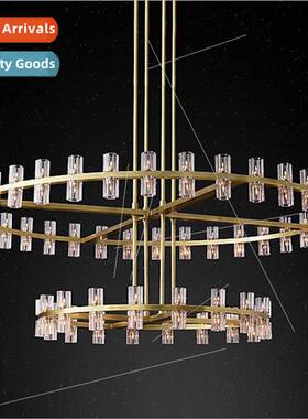 Duplex luxury staircase crystal chandelier Scandinavian simp