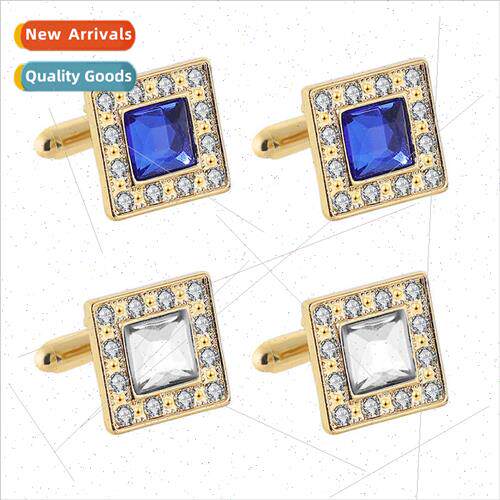 jewelry popular square zirconia diamond cufflinks men shirt