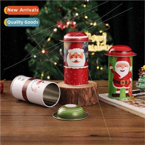Christmas Round Iron Candy Box Hat Father Christmas Chocolat