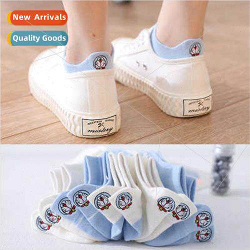 Robot cat embroidery cute cotton summer thin ins tide boat s