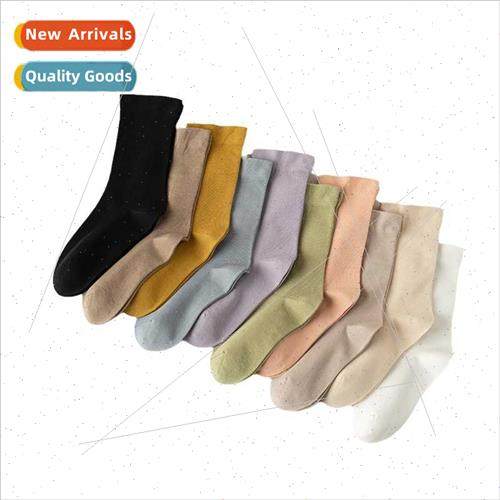 Autumn soft comtable Japanese retro solid color cotton socks