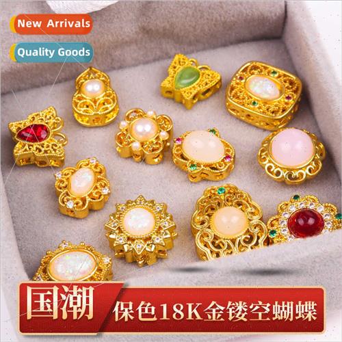 Color-conscious gold skeleton butterfly inlaid zirconia spac