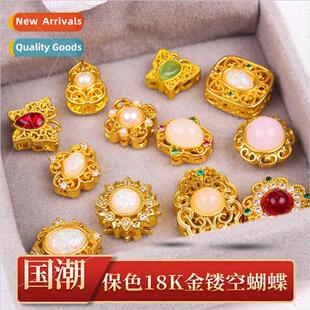 Color-conscious gold skeleton butterfly inlaid zirconia spac