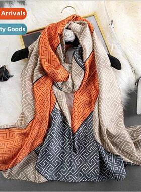 Spring Autumn Korean silk scarf women hundred one fashion pr