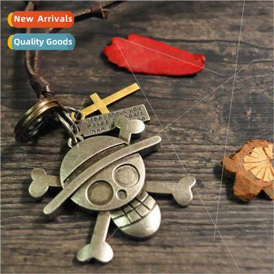 Skull Metal Pendant Unisex Microfiber Leather Necklace Korea