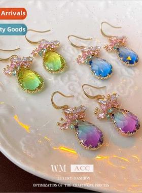 Fashion Zirconia Butterfly Drops Ear Hooks che Patchy Earrin