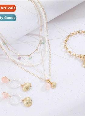 Fall winter Handmade beaded multi-row stacking necklace set