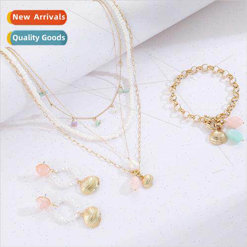 Fall winter Handmade beaded multi-row stacking necklace set