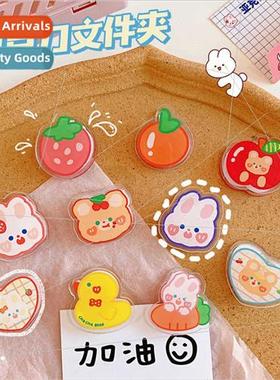 Cute card folder acrylic small clip sweet cartoon tea tea be