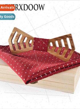 2018 New Sharp Corner Cutout Men Women Wooden Bow Tie Set We